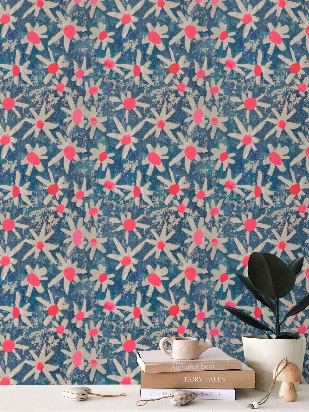 Squiggle Star Repeat Pattern Wallpaper