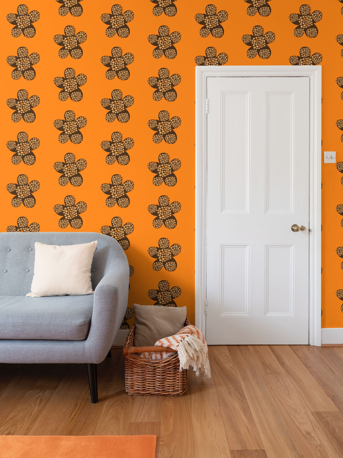 Flowery Powery Repeat Pattern Wallpaper