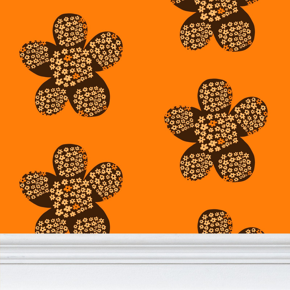 Flowery Powery Repeat Pattern Wallpaper