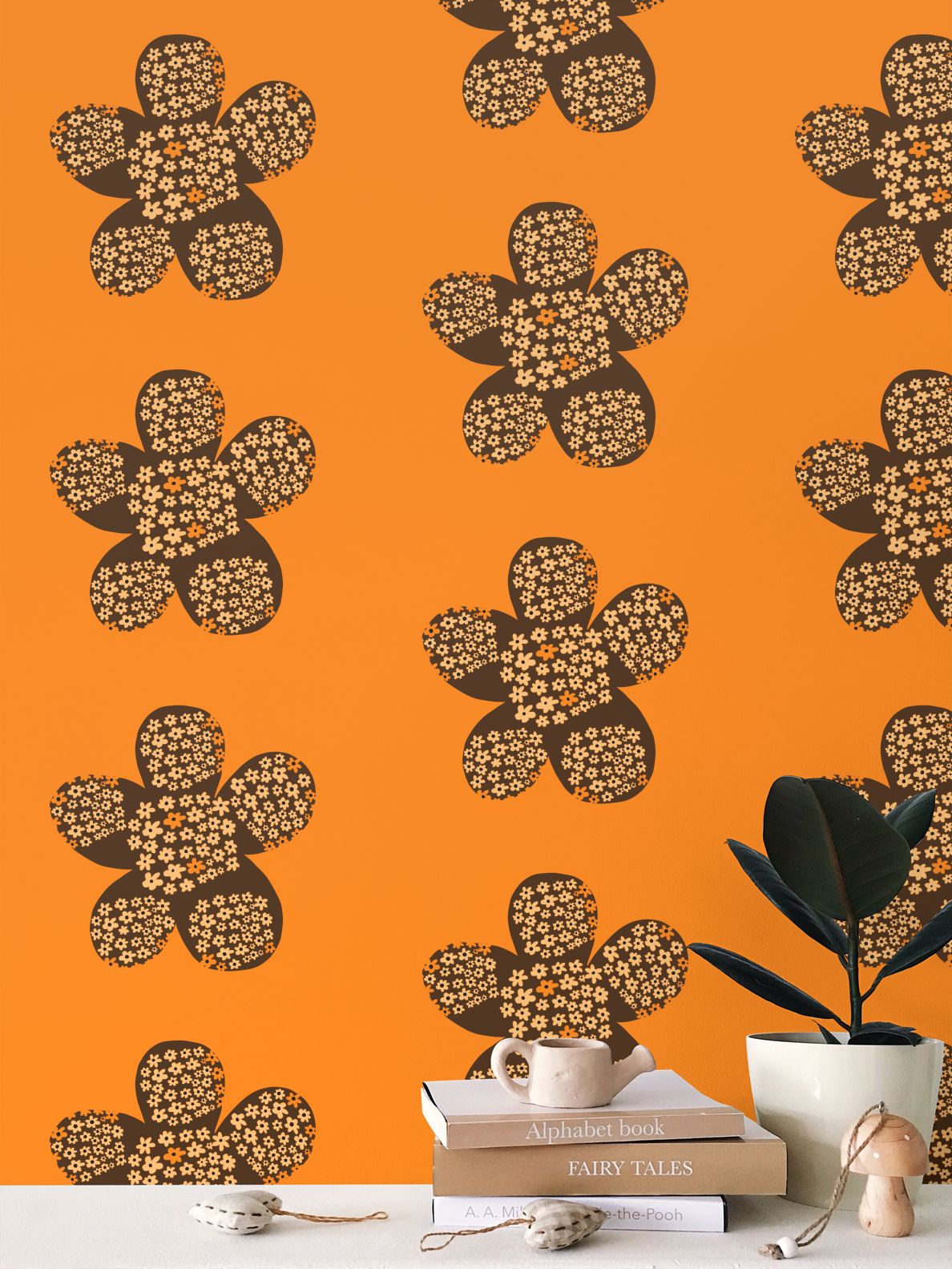Flowery Powery Repeat Pattern Wallpaper