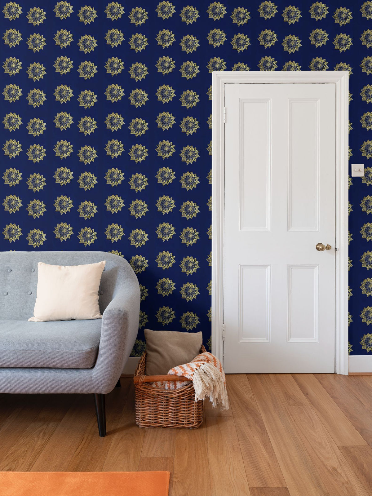 Star flowers Repeat Pattern Wallpaper