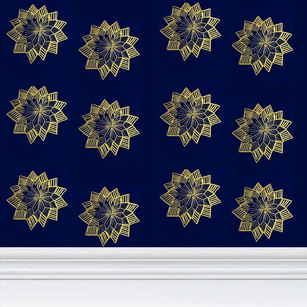 Star flowers Repeat Pattern Wallpaper