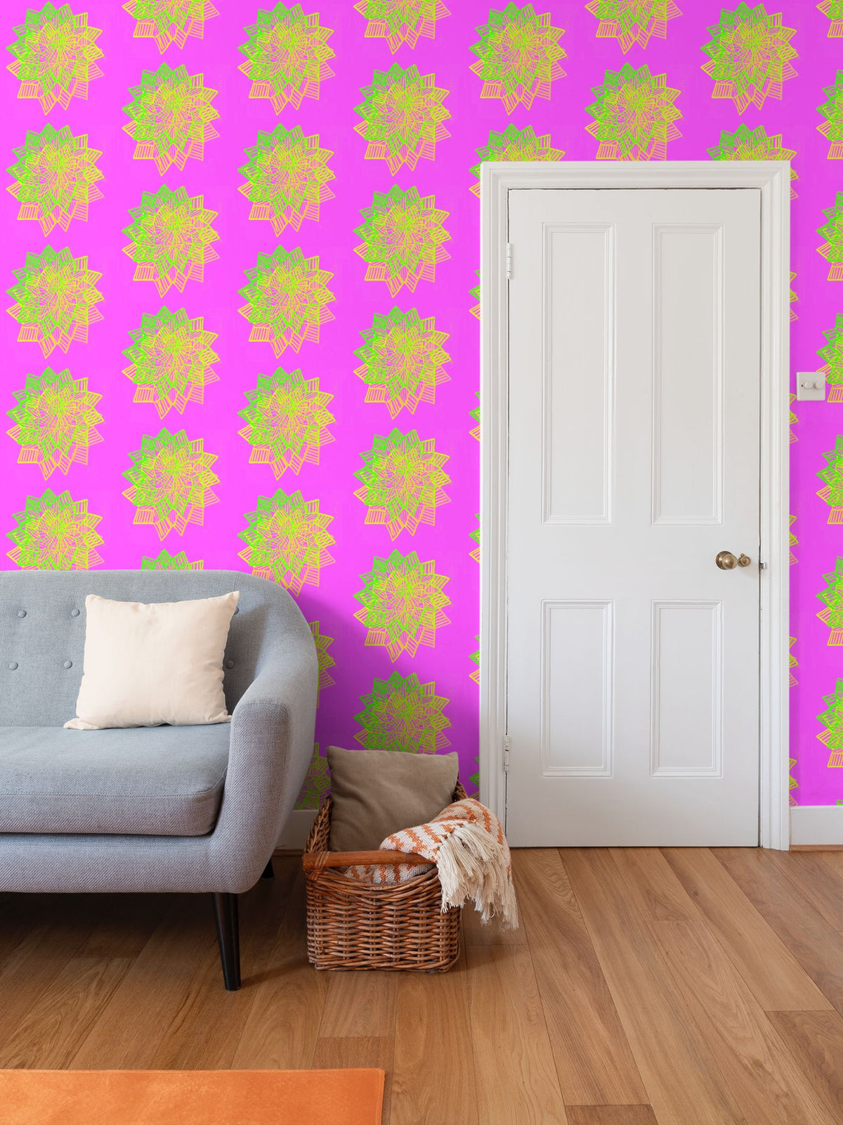Cosmic Starflower Repeat Pattern Wallpaper