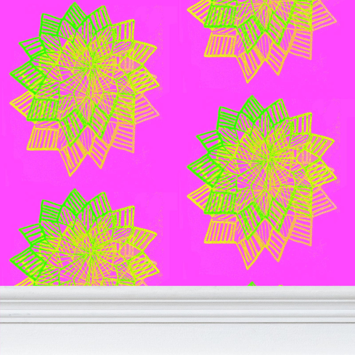 Cosmic Starflower Repeat Pattern Wallpaper