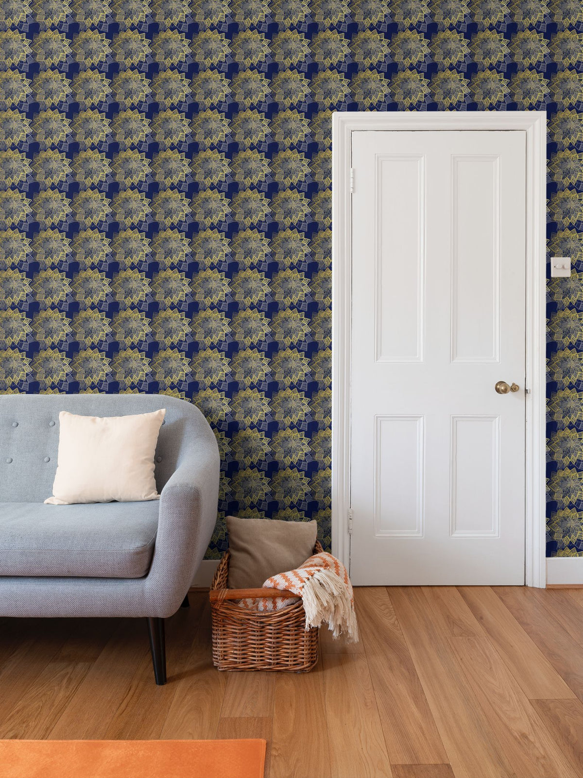 Star Flowers Repeat Pattern Wallpaper