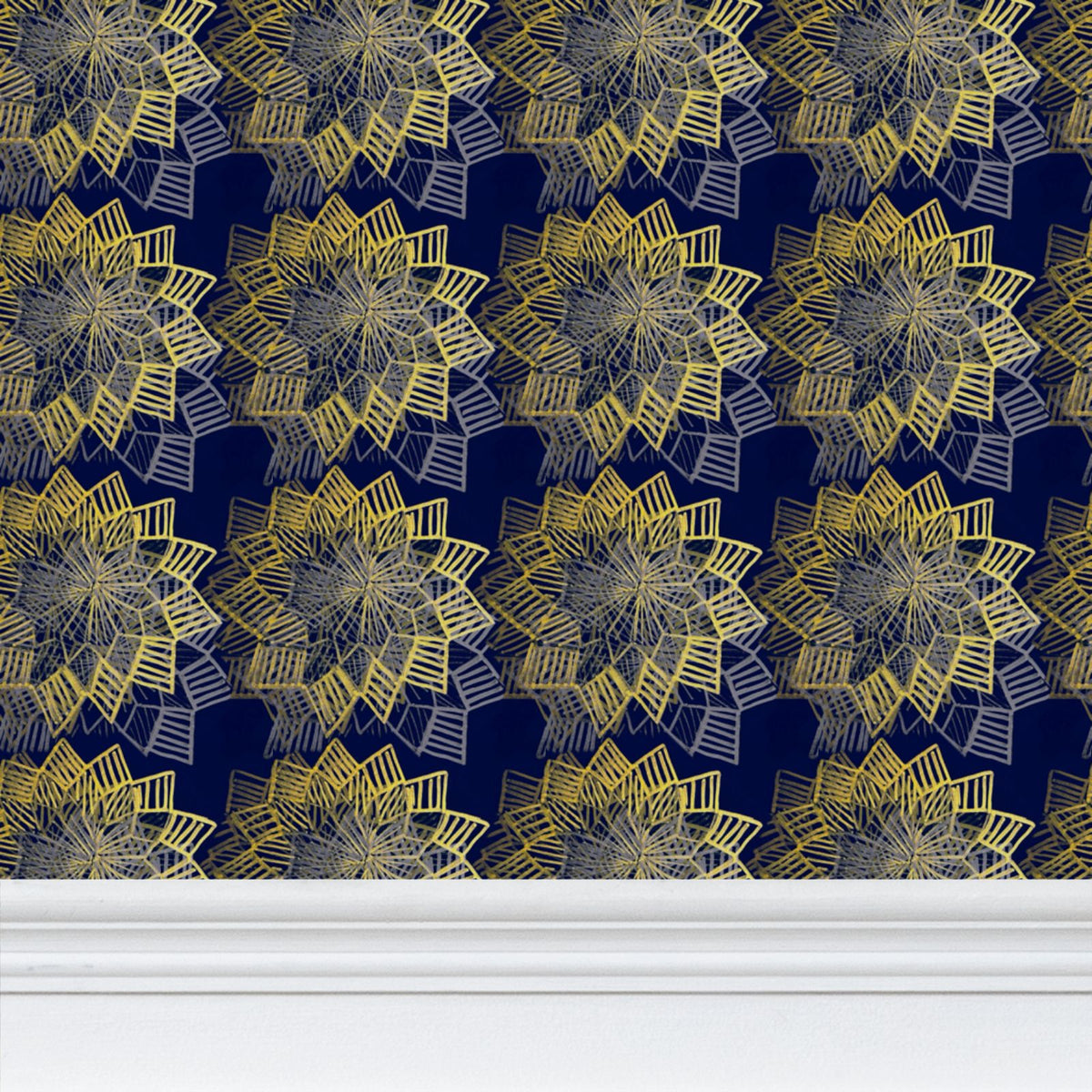 Star Flowers Repeat Pattern Wallpaper