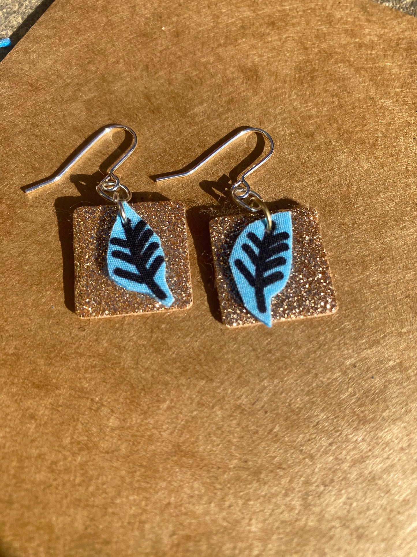 Tree tile earrings