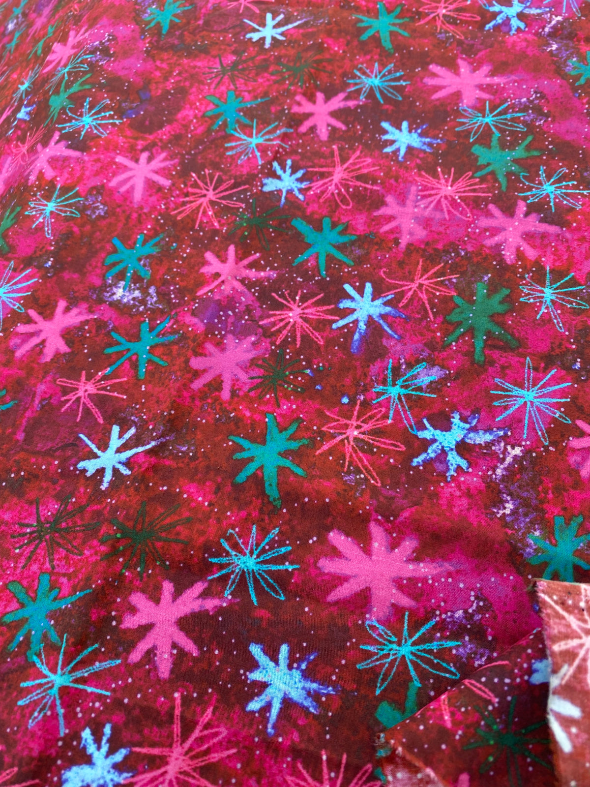 Pink and Jade Starry Fat quarter