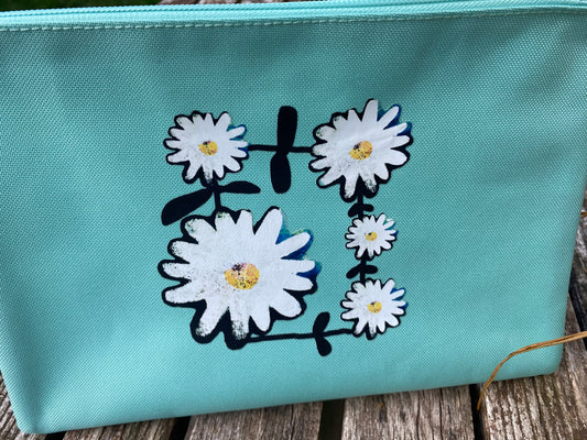 Pale Turquoise Recycled Polyester Zip Pouch