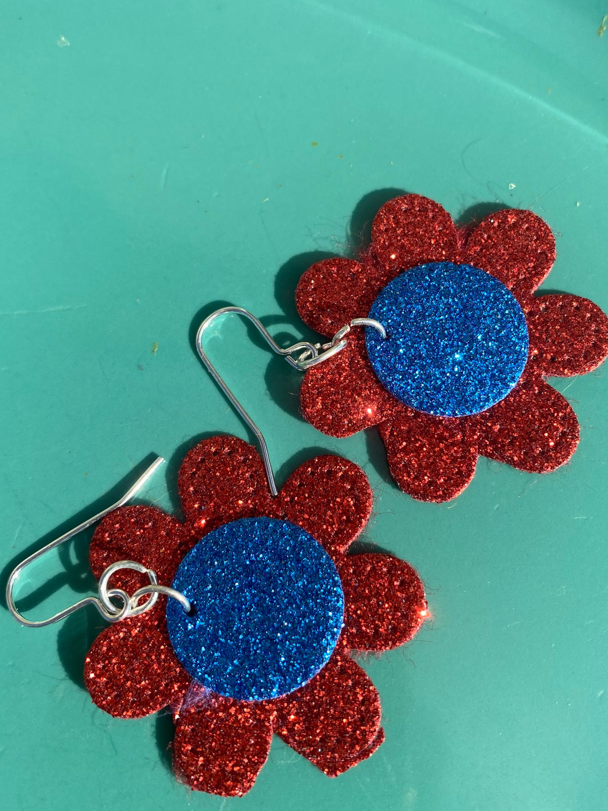Glitter Flower Earrings