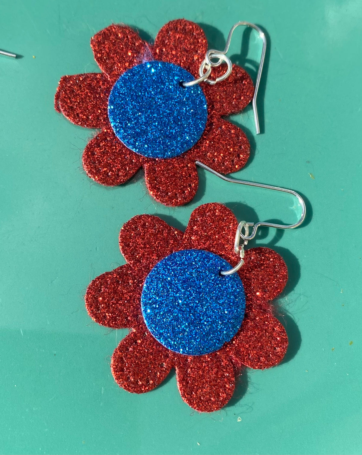 Glitter Flower Earrings