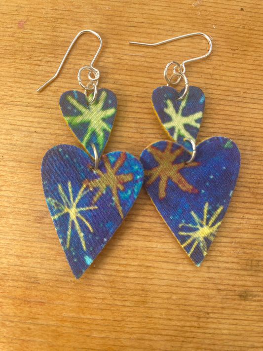 Starry heart earrings