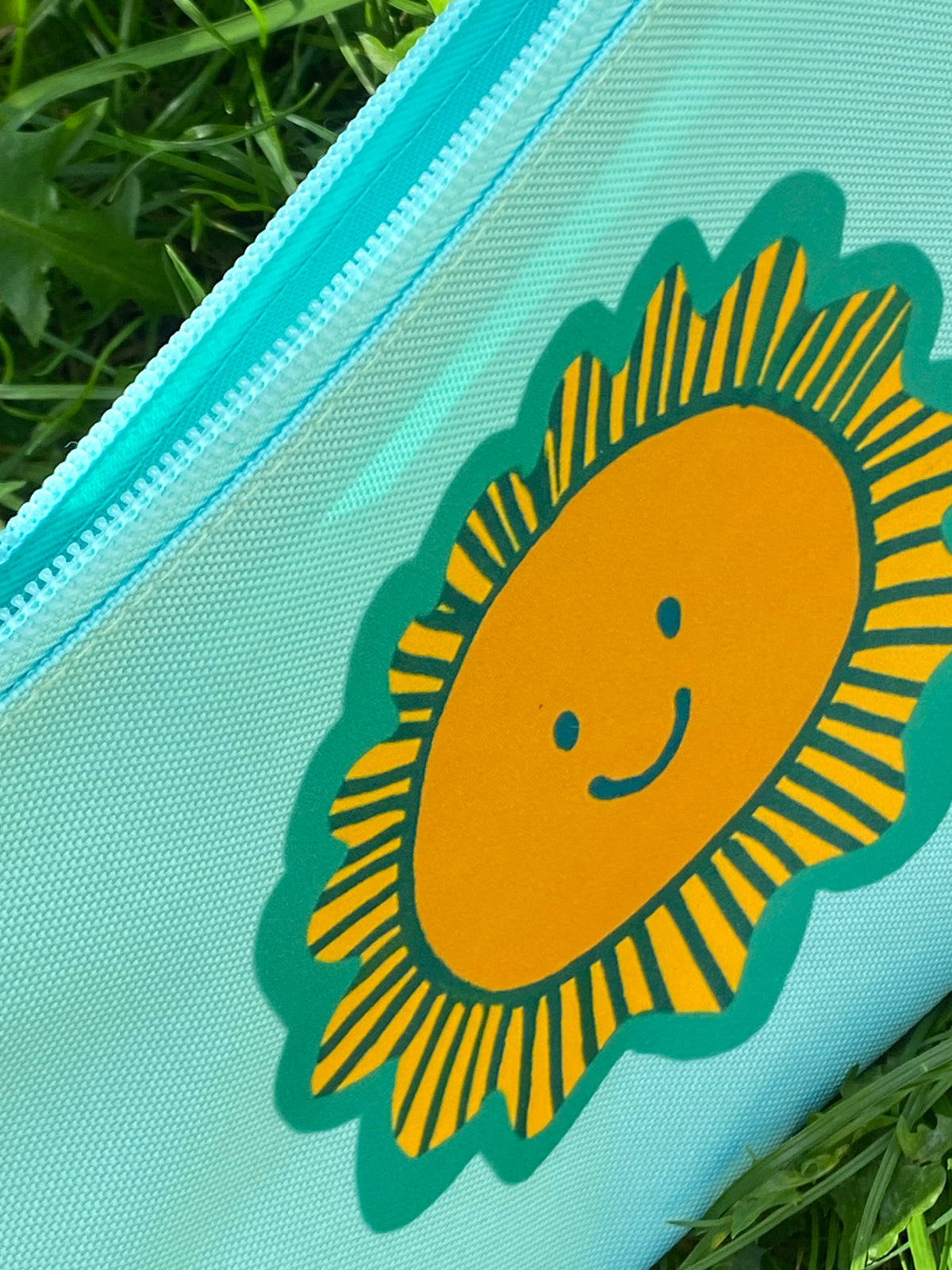 Pale Turquoise Recycled Polyester Zip Pouch
