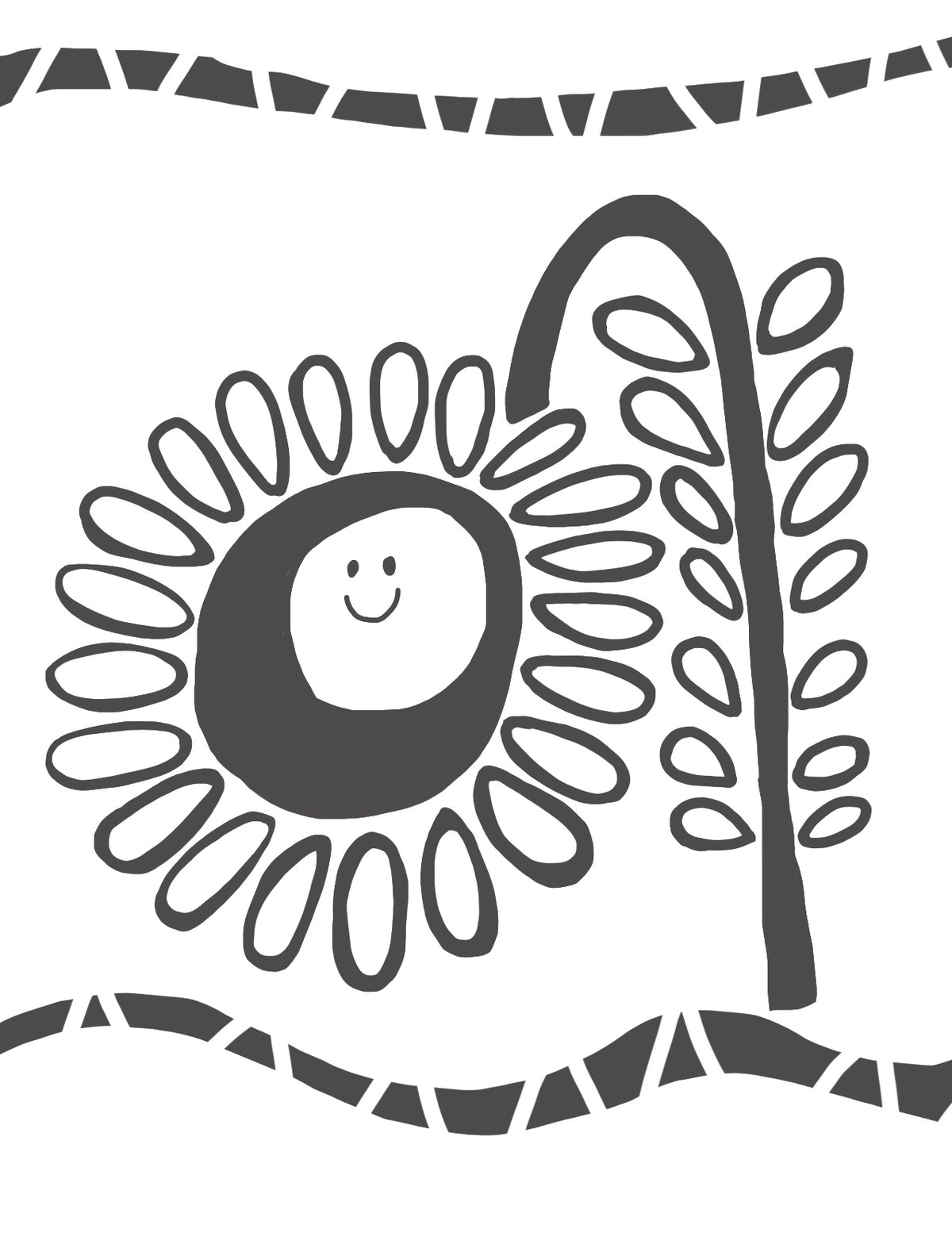 Flowers and Sun Colouring Sheets