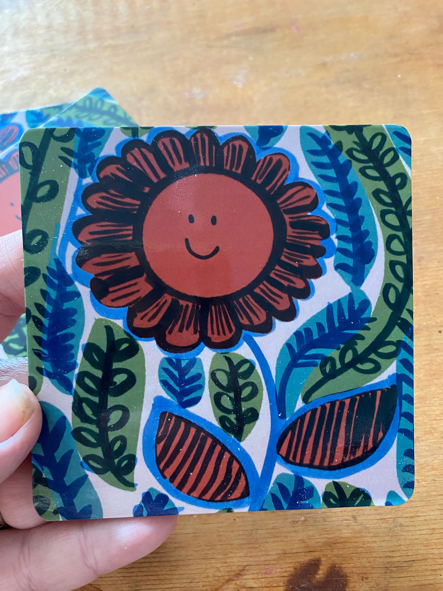 Happy Flower Coasters set of 4
