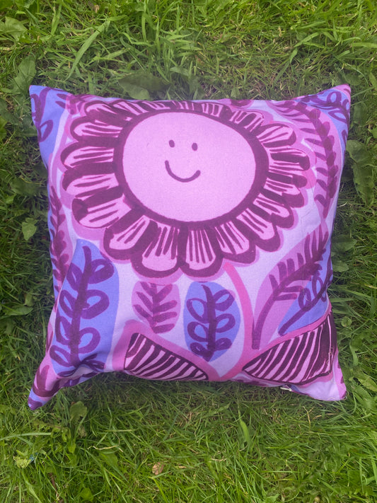 Happy Flower Lilac Cushion