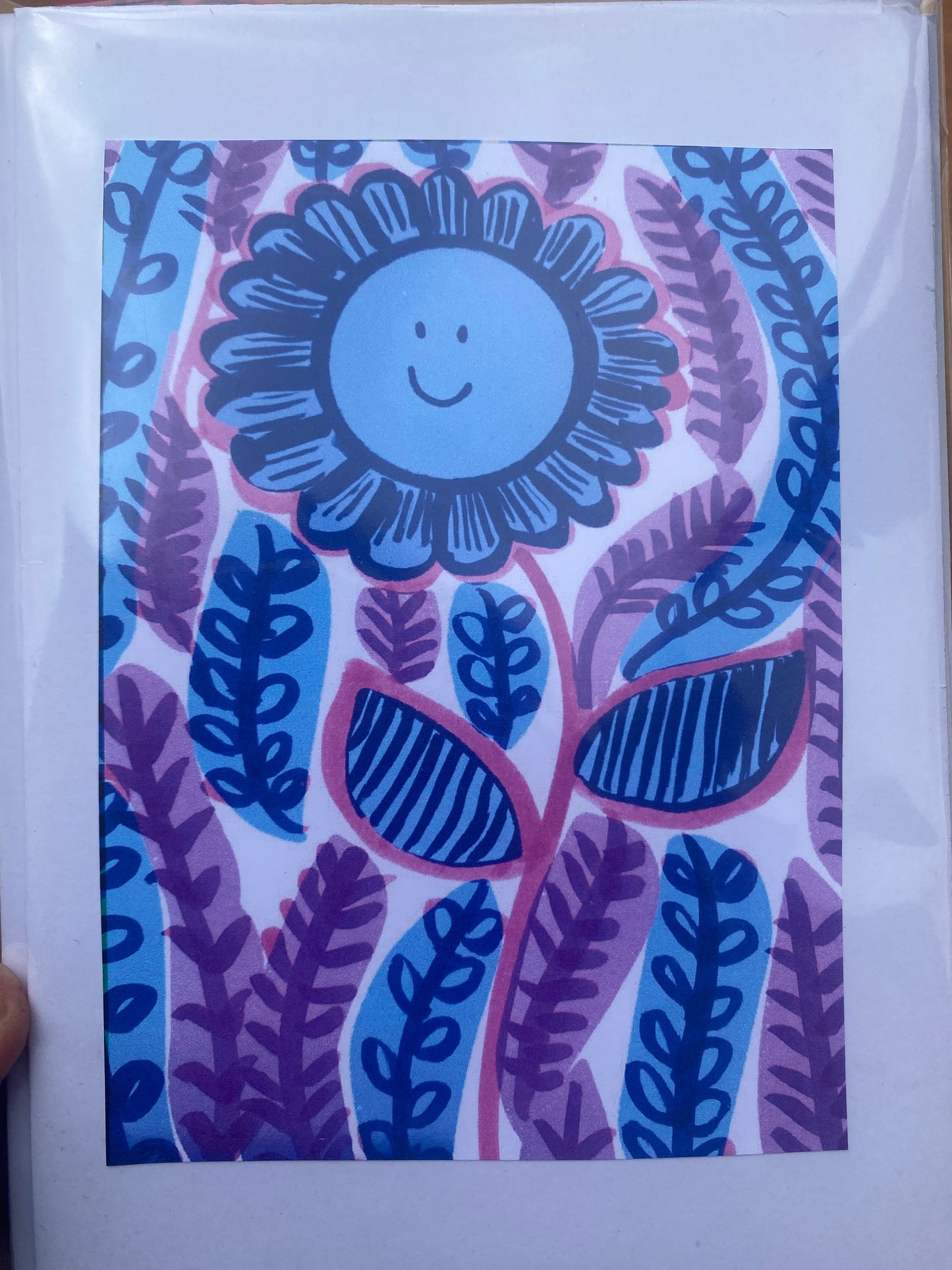 Happy flower Cards set of 4