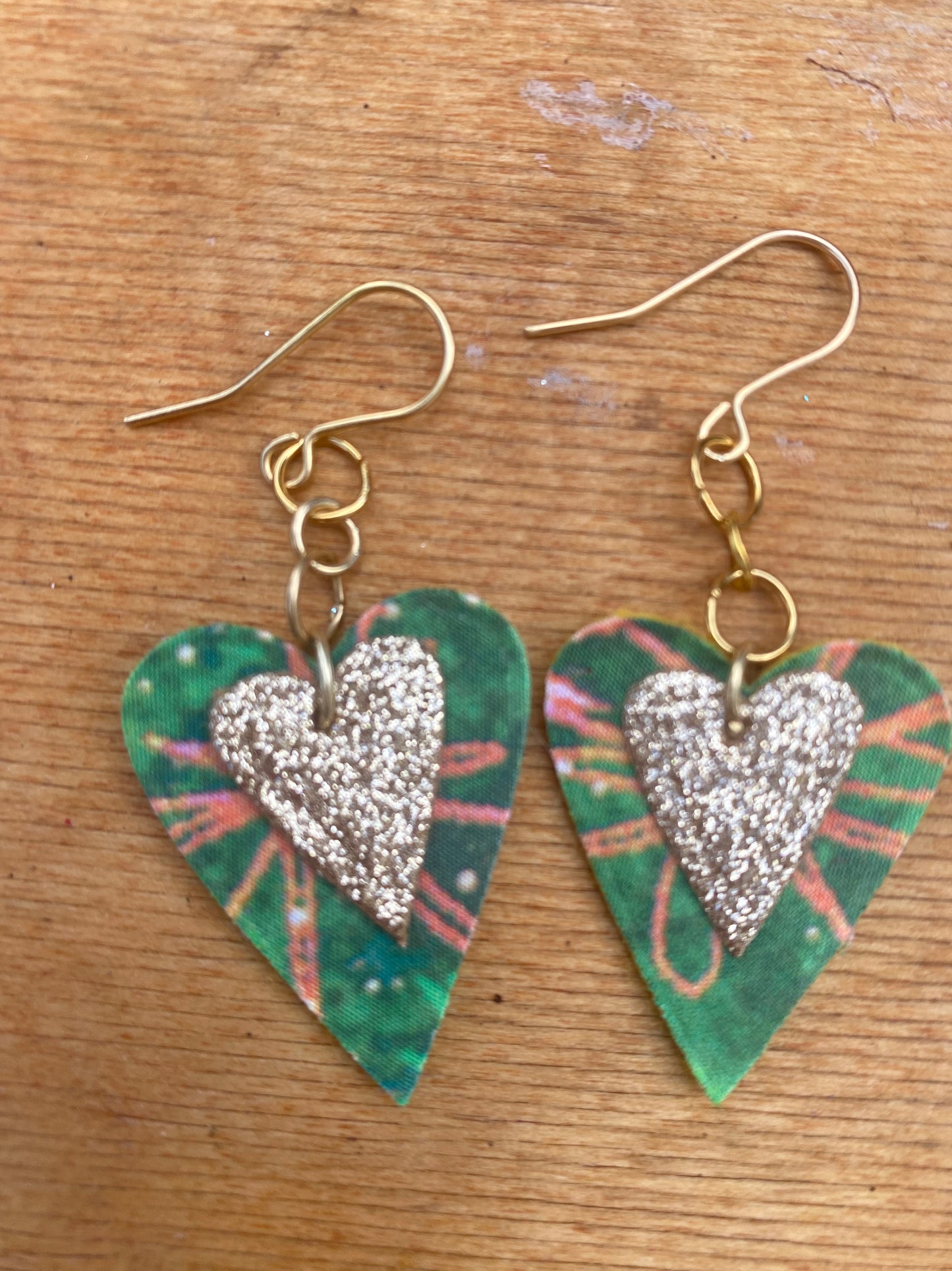 Green Heart earrings