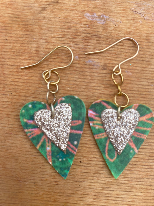 Green Heart earrings