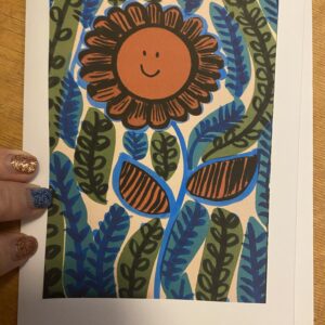 Happy Flower green and orange set of 4 cards