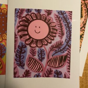 Happy Flower Blue and lilac set of 4 cards