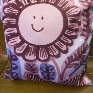 Happy Flower lilac and blue cushion